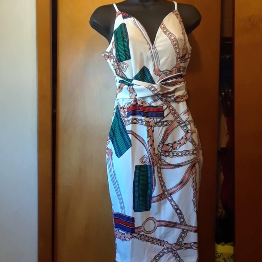 Chain printed dress